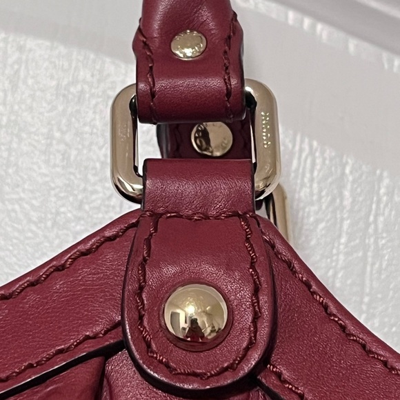 GUCCI Red Wine Burgundy Guccissima Large Sukey Leather Tote Hobo Shoulder Bag - Picture 6 of 12